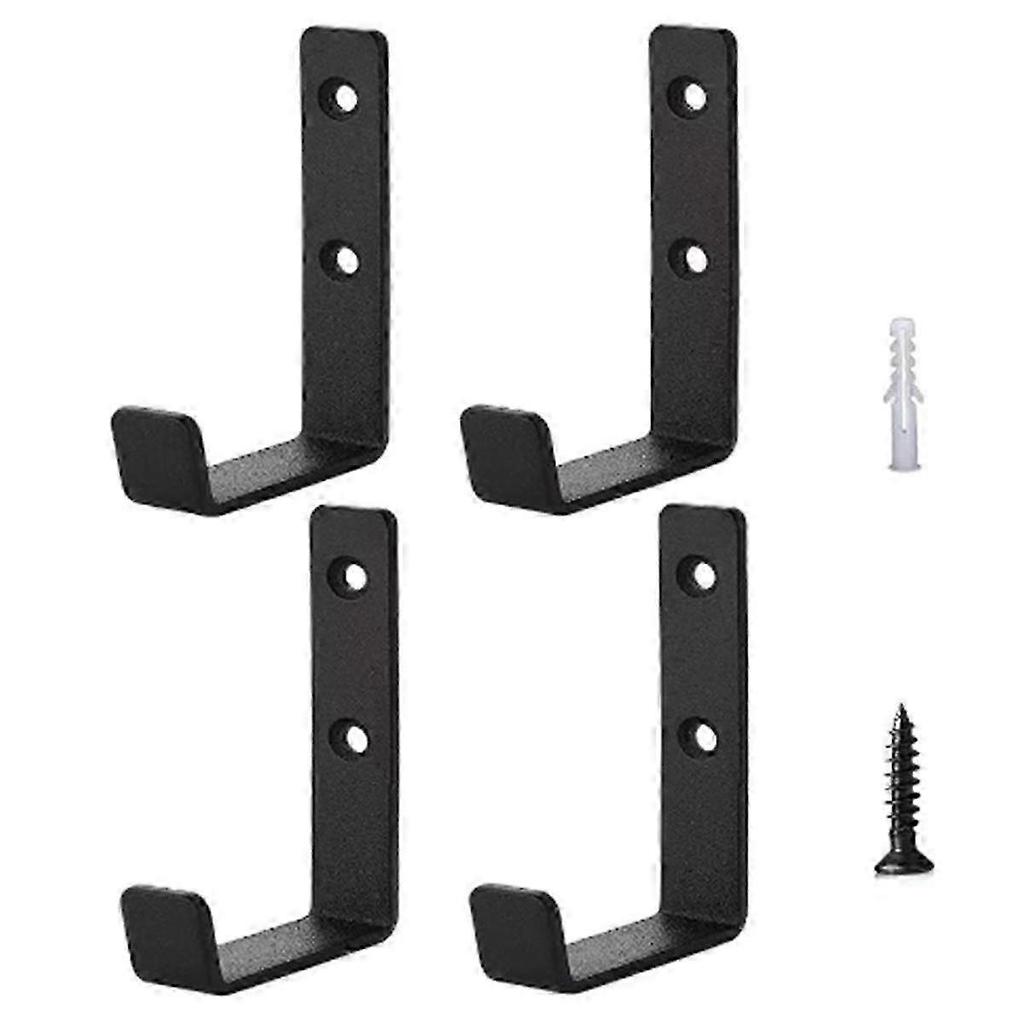 Set Of 4 Heavy Duty J-shaped Hooks -garage Hooks - Metal Wall Mounted Hooks For Tool Storage - Garage Truck And Home