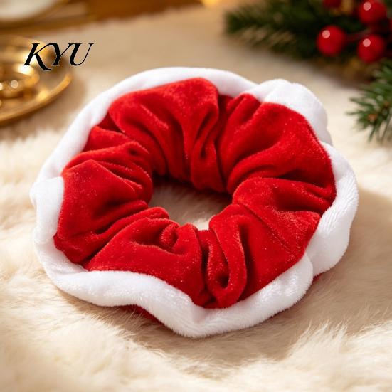 Matte Velvet Hair Scrunchies for Bun Christmas Scrunchies, Soft Elastic Ties Women Girls, Lightweight Party Styling Tools Contrast Color Ponytail