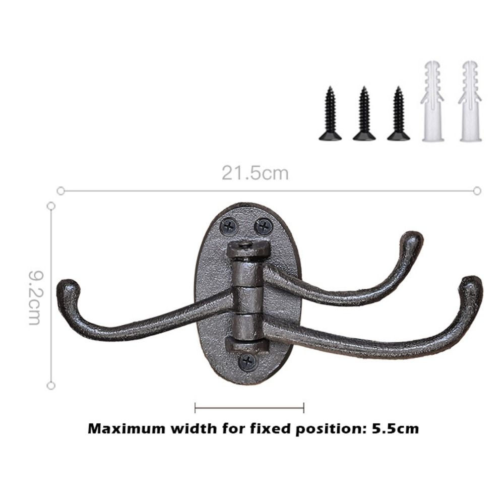 Nostalgia Three Layers Wall Hooks Rotatable Wall Decoration Coat Hook Entrance Hook Outdoor