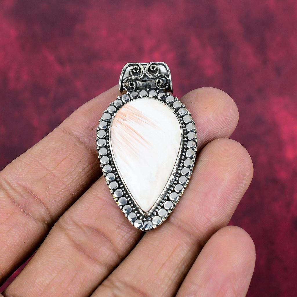 Skolezit Anhänger, 925 Sterling Silber Anhänger Handgefertigter Edelsteinschmuck, Geschenke für Ehefrau Nagelneuer Anhänger