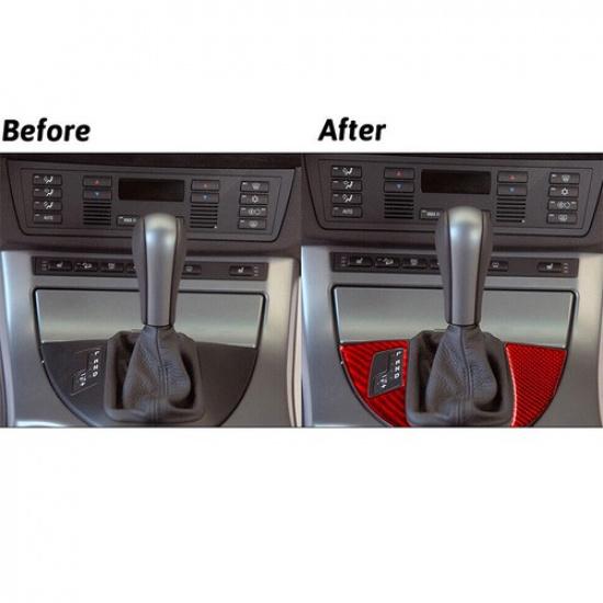 Red ABS Interior Gear Shift Cover Sticker Trim Fit For BMW X5 E53 2000-2006