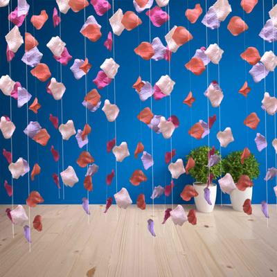 Bloemblaadjes Garland, Gekleurde 3D Kunstmatige Bloemblaadjesvormige Garland, Buiten Bruiloftsfeest Scène Aankleden