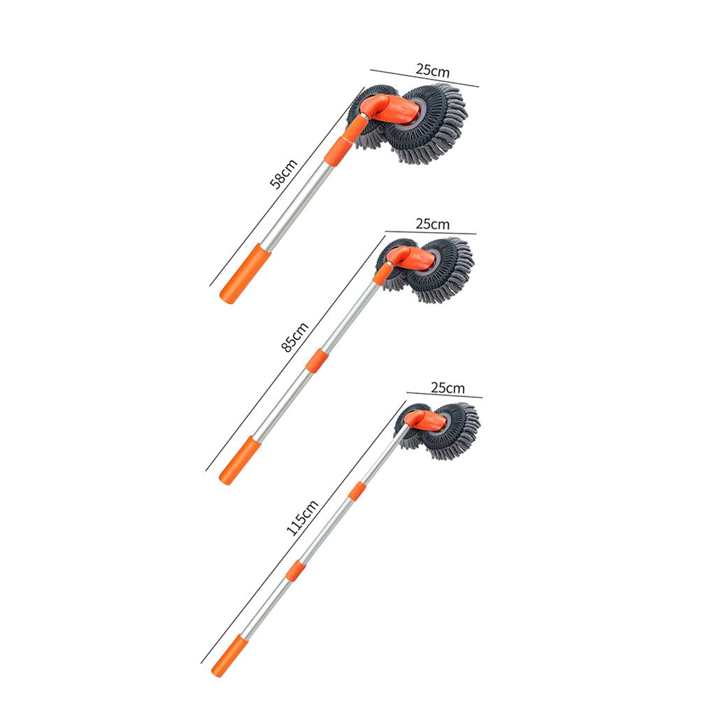 Car Wash Mop Double Head Brush with Adjustable Pole Car Cleaning Detailing Wash Brush Microfiber Duster Washing Detailing Cars