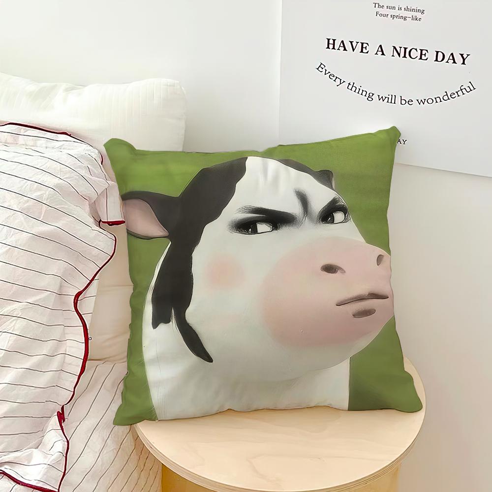 abstract funny meme Grassland Cow funny Comfortable soft hogar pillowcase for Sofa Living Room Bed Home Decor Protective Covers