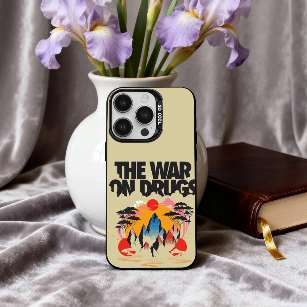 T-The W-War on D-Drugs Band Phone Case For iPhone17,16,15,14,13,12,11 Plus,Pro Max Black Candy silver phone case