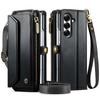 For Samsung Galaxy Z Fold 8 Case Crossbody Zipper Wallet RFID Blocking Card Slot Magnetic Leather Wristlet Flip Cover for Women