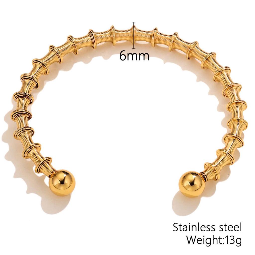 Stylish Open Adjustable Serpent Bracelet for Women - Stainless Steel, Light Luxury Fish Scale Design