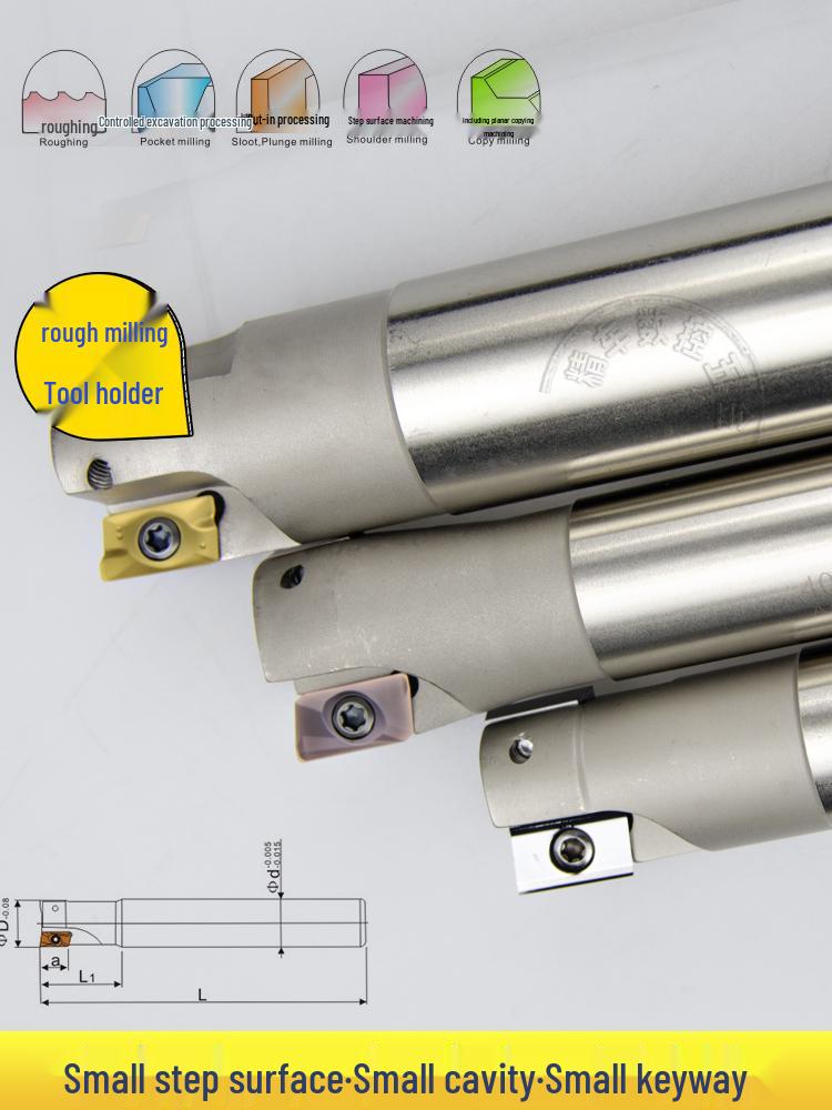CNC 400r Round Nose Arbor End Mill, Right Angle Roughing, Extended R0.8 Machining Tool