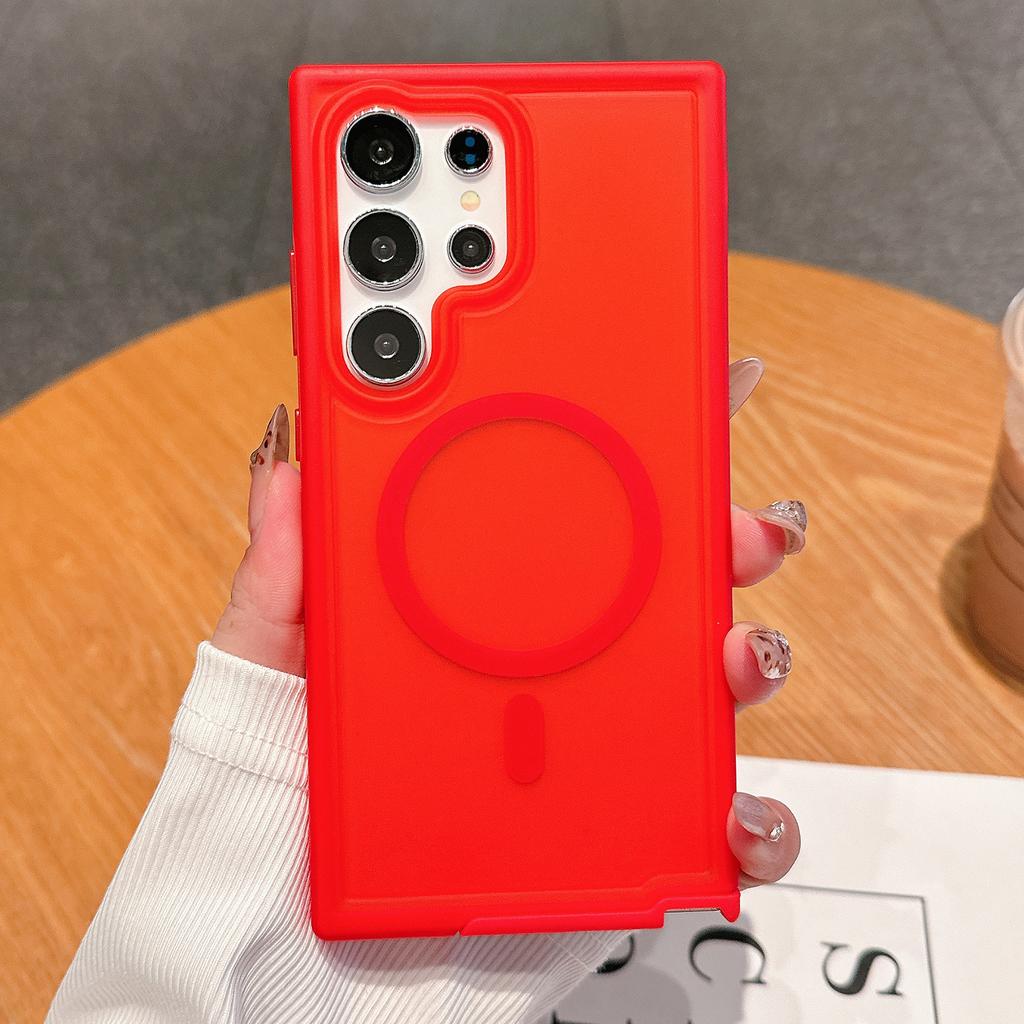 Für Samsung Galaxy S24 Ultra Hülle Kompatibel mit MagSafe Skin Touch TPU+PC Phone Back Cover