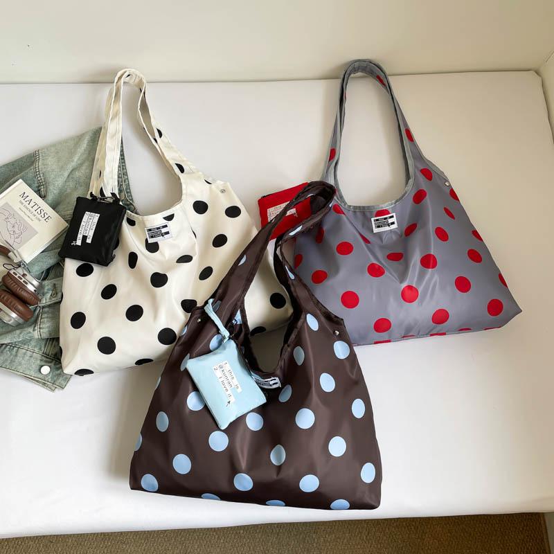 Schoolbag1011 spring new polka dot double-sided messenger bag Korean version large-capacity lace-up shoulder bag sweet and cool underarm bag