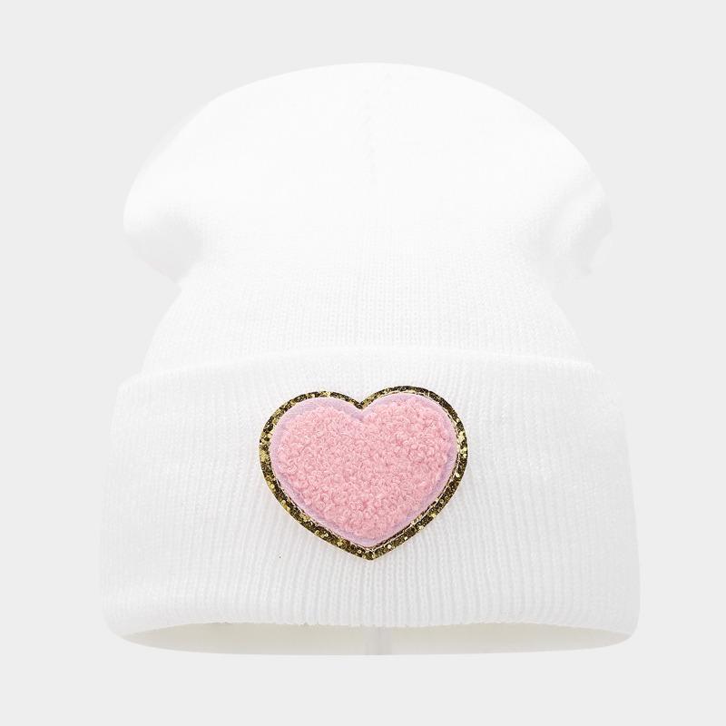 Knitted Hat Women's Fashion Big Love Wool Hat Autumn and Winter Outdoor Trend Versatile Stacking Hat Couple Cold Hat