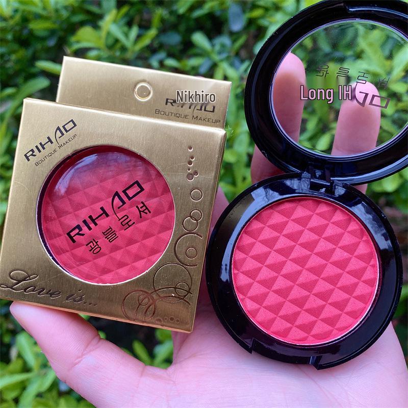 Rihao Rouge Blush: Long-Lasting Pink-Orange with High Color Payoff for Children's Day and Opera Stage Makeup.