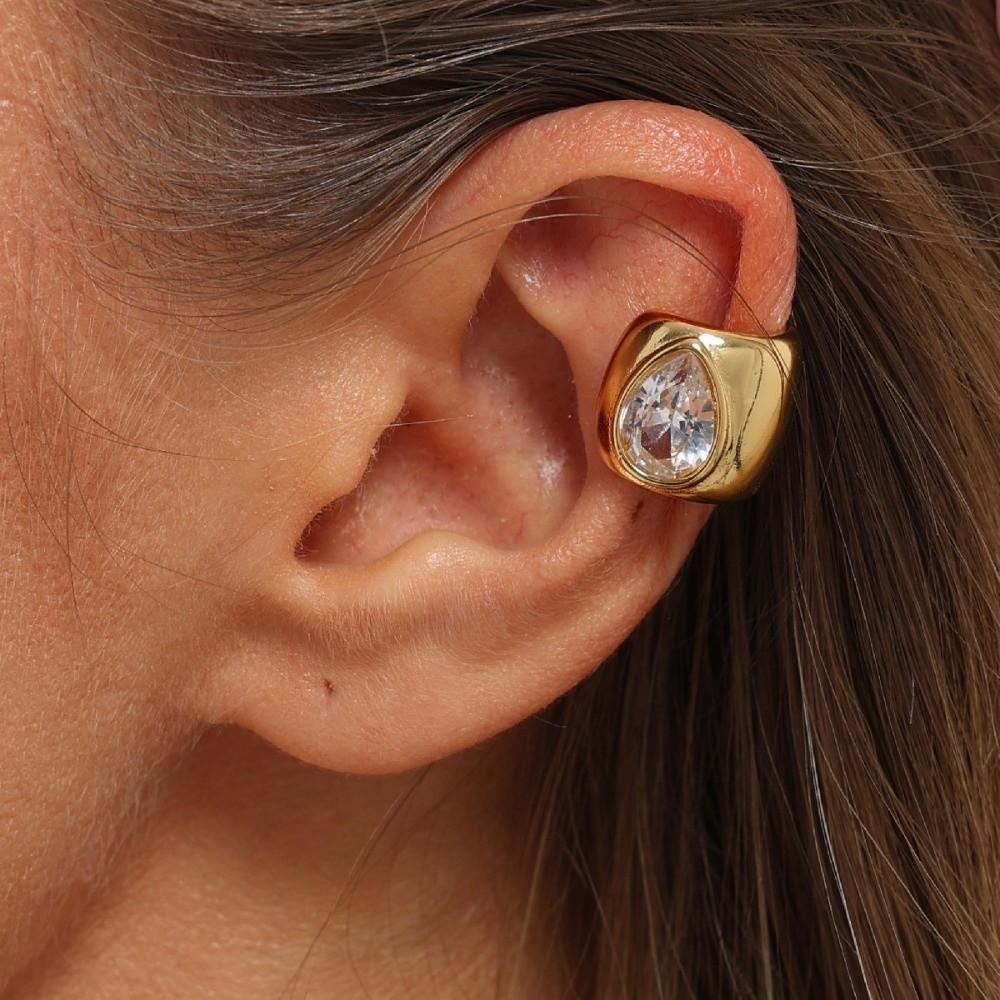1PC Zircon Ear Cuff Earrings Clip On Design Cartilage Ear Cuff Casual Non Pierced Earrings Women