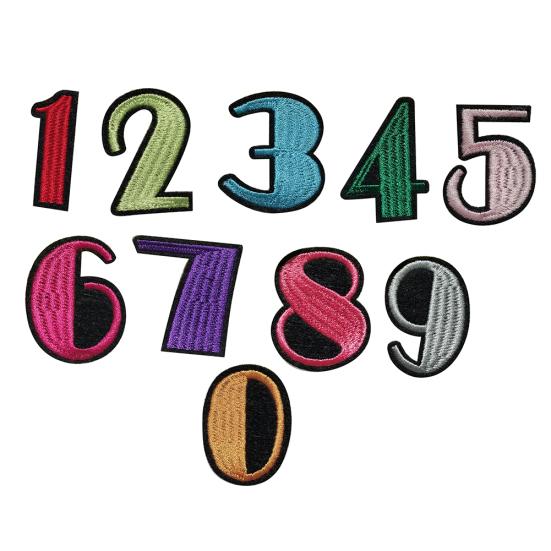 0-9 номеров вышивка патч утюг для шитья аппликация значок одежда джинсы декор