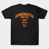 Herren Schwarzes Print-T-Shirt Manchester United Vintage Retro No-Cut Transferpapier Druck Baumwoll-T-Shirt