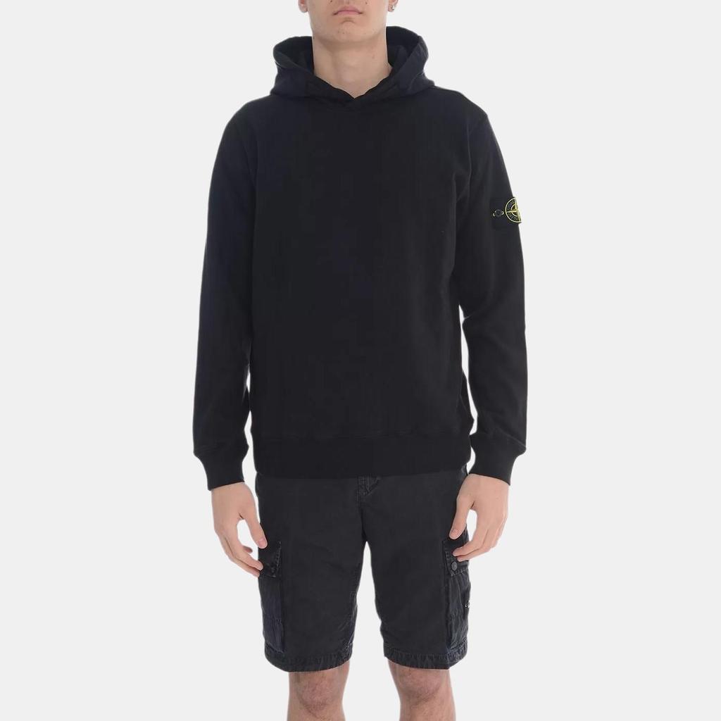 Stone Island Solid Color Pullover Hoodie Long Sleeve Men hoodies Black K1S1561000-37S0060-V0029