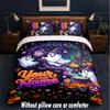 Halloween Theme Custom Text Or Name 3Pcs Bedding Set,1 Flat Sheet & 2 Pillowcases Personalized Home Bedding