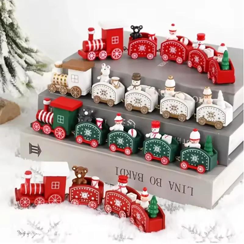 Mini Christmas Train Plastic Christmas Train Toys Christmas Decorations for Home 2025 Cristmas Ornament Gift Happy New Year 2025