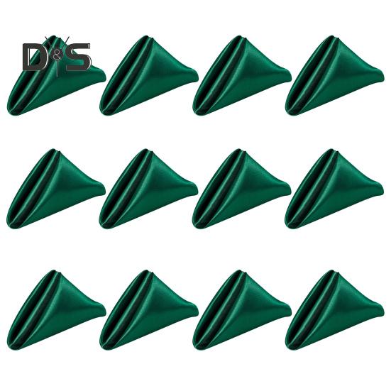 12 Pcs Nordic Style Satin Napkins Square Smooth Fabric Solid Color Anti-wrinkle Wedding Party Prom Banquet Ball Decoration Dinner Napkins