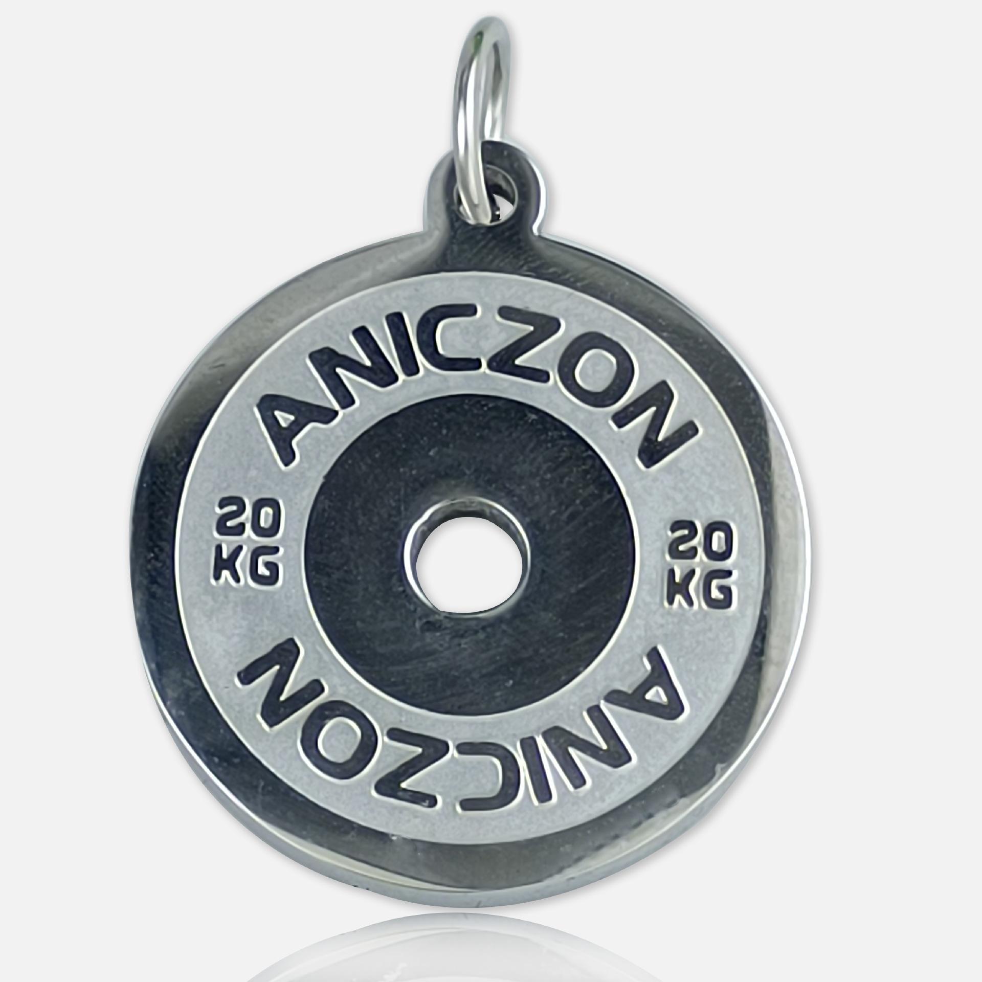 Men Women Stainless Steel Dumbbell Pendant Necklace Weightlifting Barbell Necklaces with Chain Gym Plate Necklace