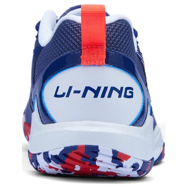 New LiNing Anti Slip And Wear Resistant Breathable Low Top Badminton Shoes Unisex Blue Red AYTU025-4