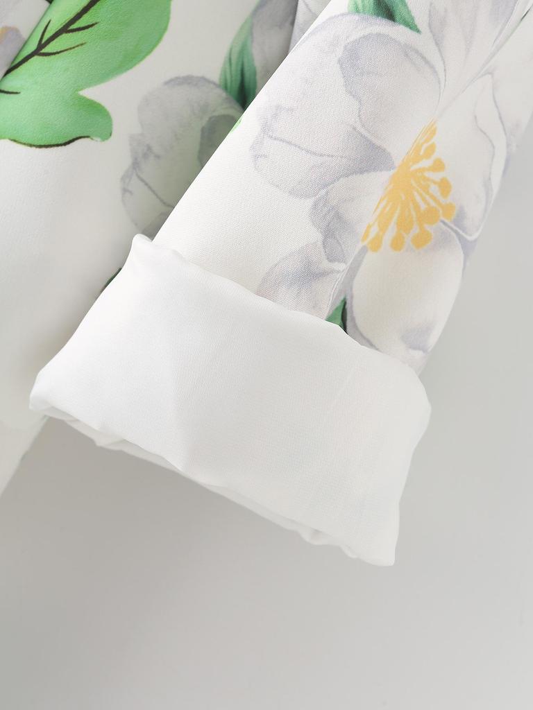 2025 Summer Women's Elegant Floral Print Loose Suit Jacket