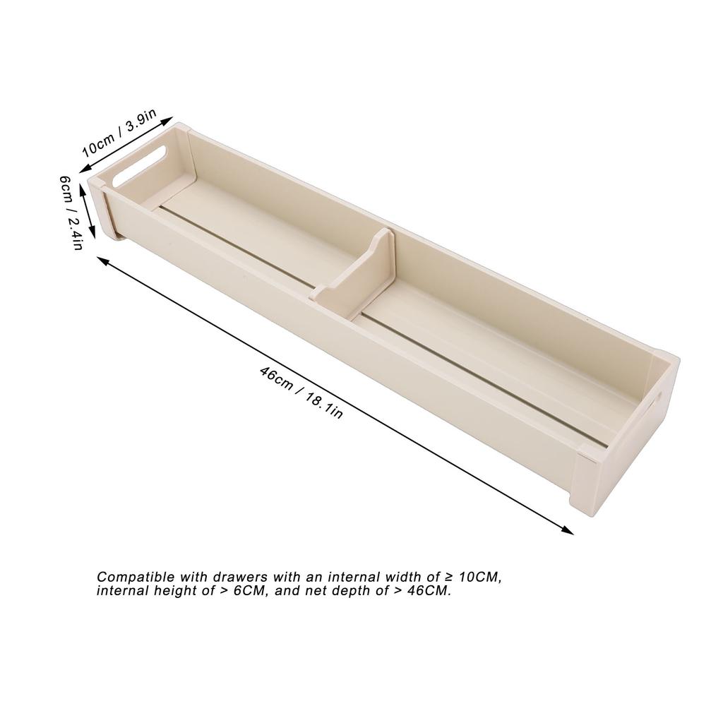 Kitchen Drawer Organizer with Adjustable Divider Aluminum Anti Slip Silverware Drawer Organizer Cutlery Tray For Forks Bowls