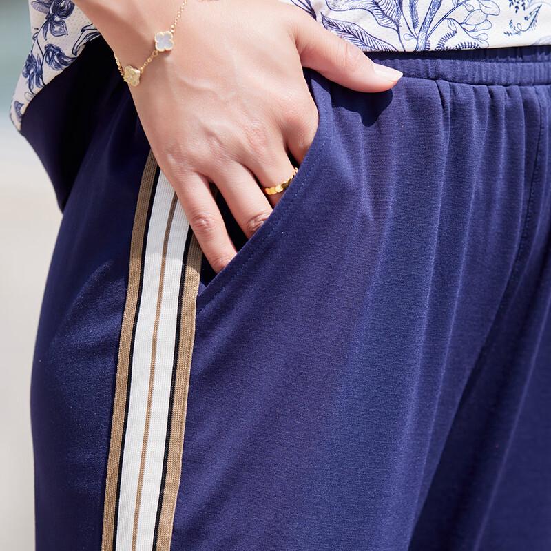 Pasite Women's Chinese Style Floral Print Summer Two-Piece Set