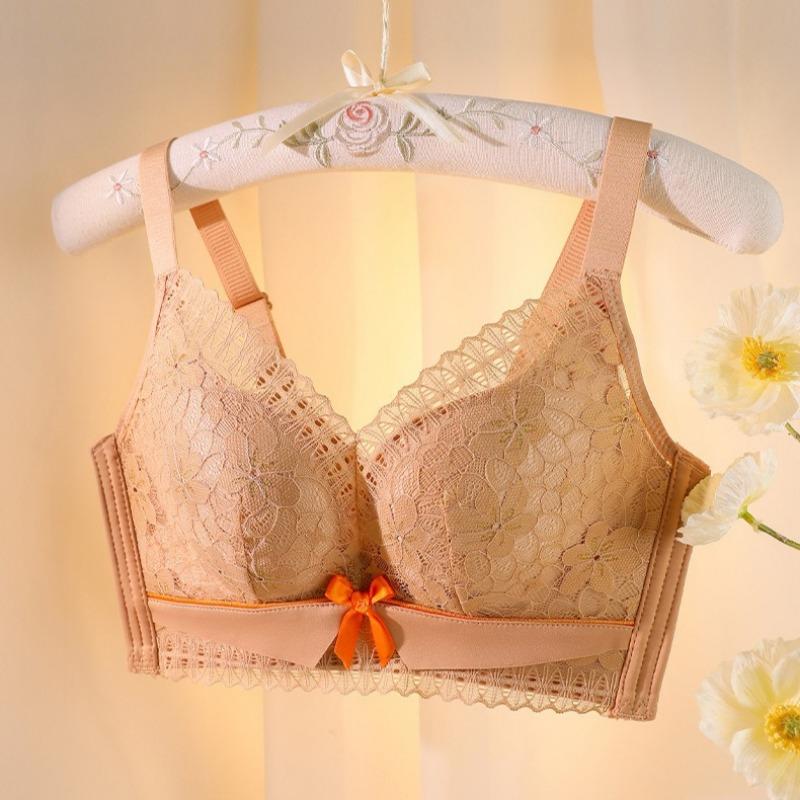 Push-up Small Chest Sexy Lace Adjustable Shape No Ring Underwear Anti-sagging Comfortable Beautiful Back Bra Set