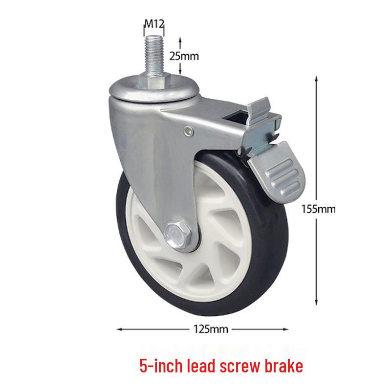 Universal Medium Duty Casters with Brake – 3, 4, 5 Inch Wheels for Equipment & Tool Carts