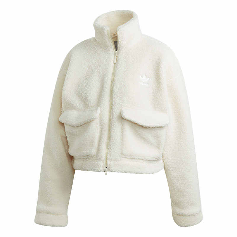 Adidas Originals TEDDY JACKET Velvet feel Coat Women s White FU3926 165/76A/XS