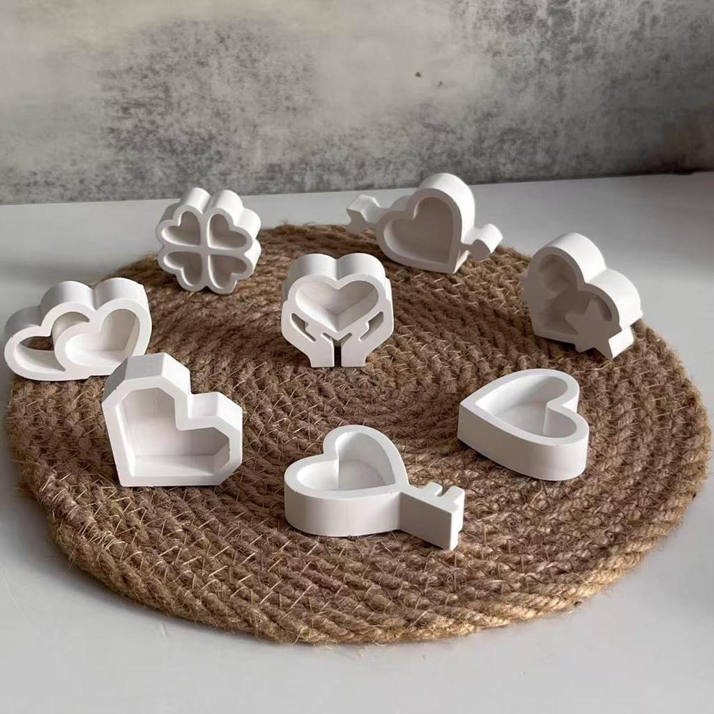 Heart Shaped Key Pattern Ornaments Silicone Mold Keychain Plaster Mold Plaster Drip Decoration Molds