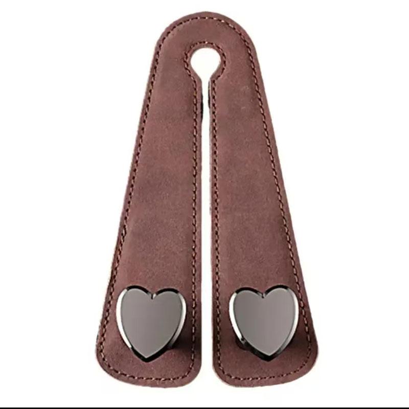 Heart Shape Metal Car Seat Headrest Hooks 2 In 1 Leather Car Seat Back Hook Purse and Bag Backpack Double Hook Car Seat Hanger
