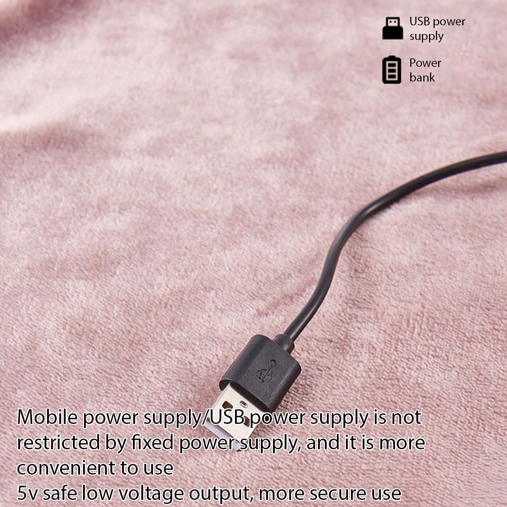 USB Charging Electric Flannel Heating Blanket 5V Single Office Warmer Detachable Cover Machine Washable Power Bank Compatible