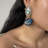 Medieval Art Abstract Personality Oil Drop Earrings Catwalk Temperament Fashion Eyes Diamond Earrings