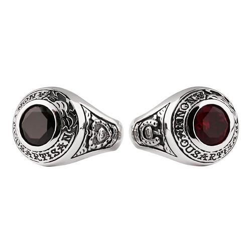 Anonymous Artisan Oldschool Officer Ring - Red Stone
