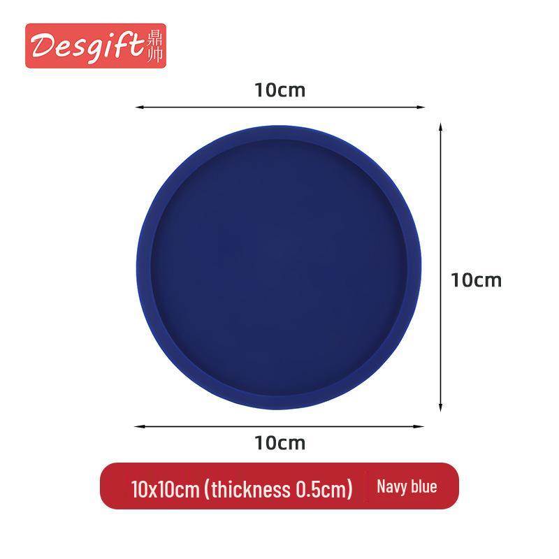 Round Non-slip Silicone Coaster - 10cm Heat-resistant, Drip-proof, Customizable Logo for Water and Coffee Cups.