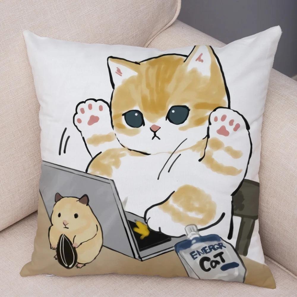 

Офисный кот Декоративная наволочка Гостиная Офис Украшения Дома Наволочка 45x45cm