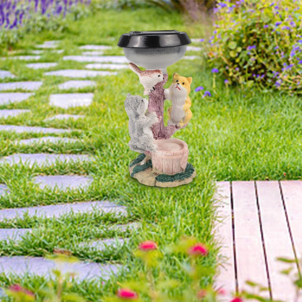 Resin Solar Animal Statue Light for Outdoor Garden Decor Solar Powered LED Lamp with Waterproof IP65 Rating for Yard and Patio