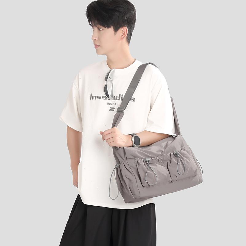 Women's Drawstring Shoulder Bag Sports Crossbody Bag Lightweight Storage Bag