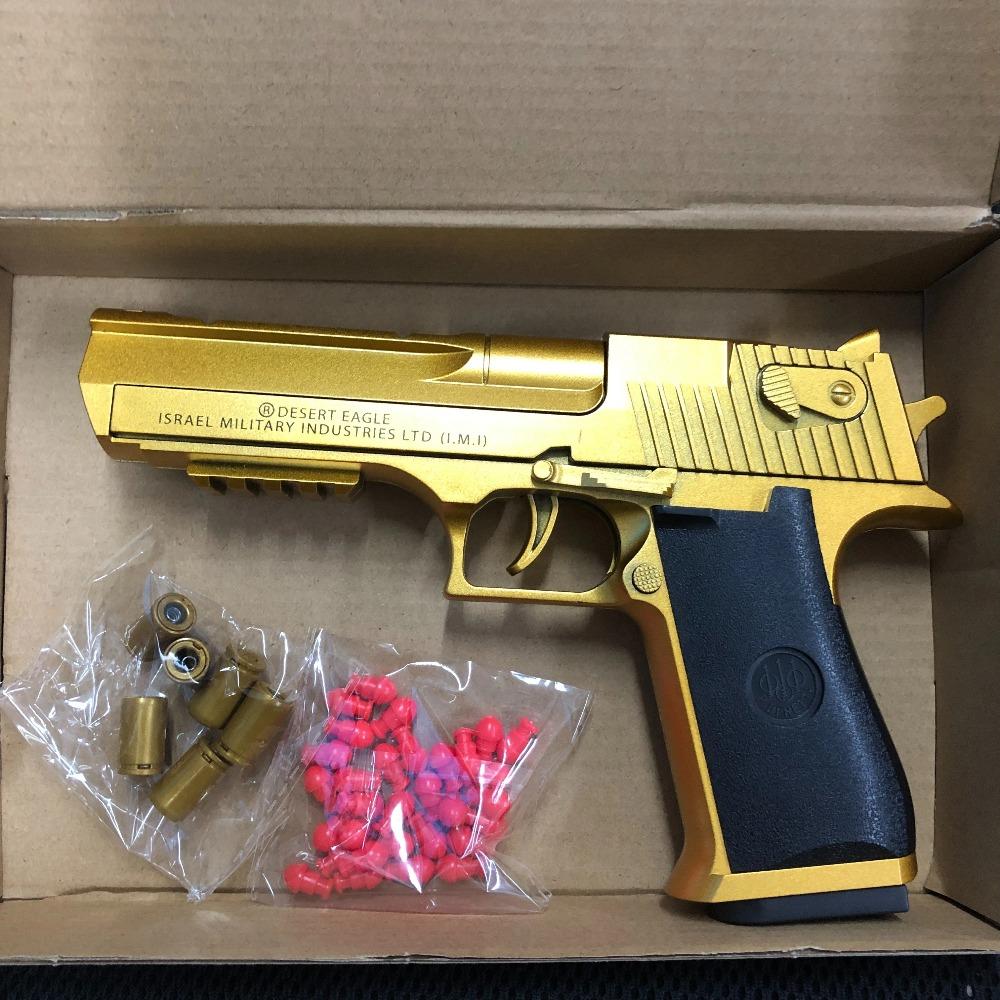Dauerfeuerpistole Desert Eagle Mechanisch Leer Hängend Weichkugel Spielzeugpistole Schalenwerfen Dekompression Spielzeug Geschenk für Jungen