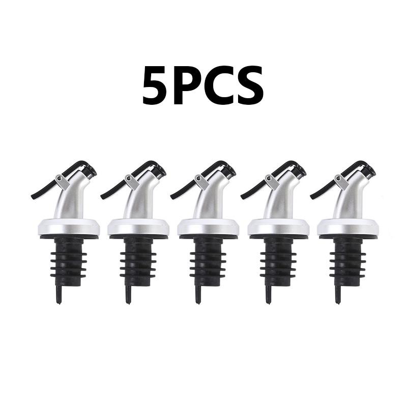 5PCS Wine Bottle Stopper Olive Oil Pourer Dispenser Bar Barware Spout Pourer Leakproof Silicone Plug Nozzle Sprayer Kitchen Tool