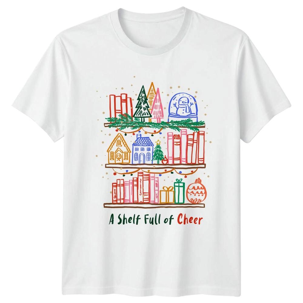 A Shelf Full Of Cheer Christmas Holiday Unisexs TShirt Unisexs Tee Graphic Top S
