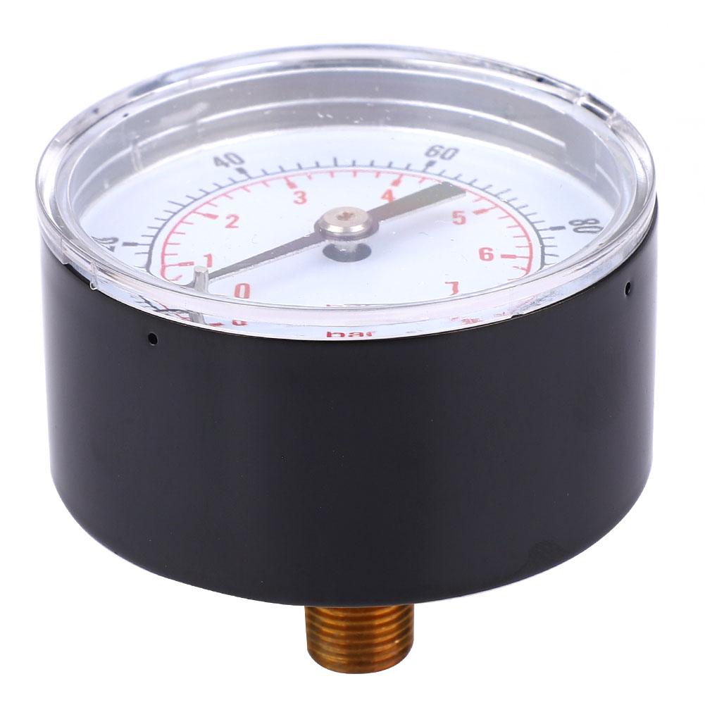 Pressure Gauge 50mm 1Celsius8 BSPT Back Connection for Water Oil Gas (0-15PSI 0-1Bar)