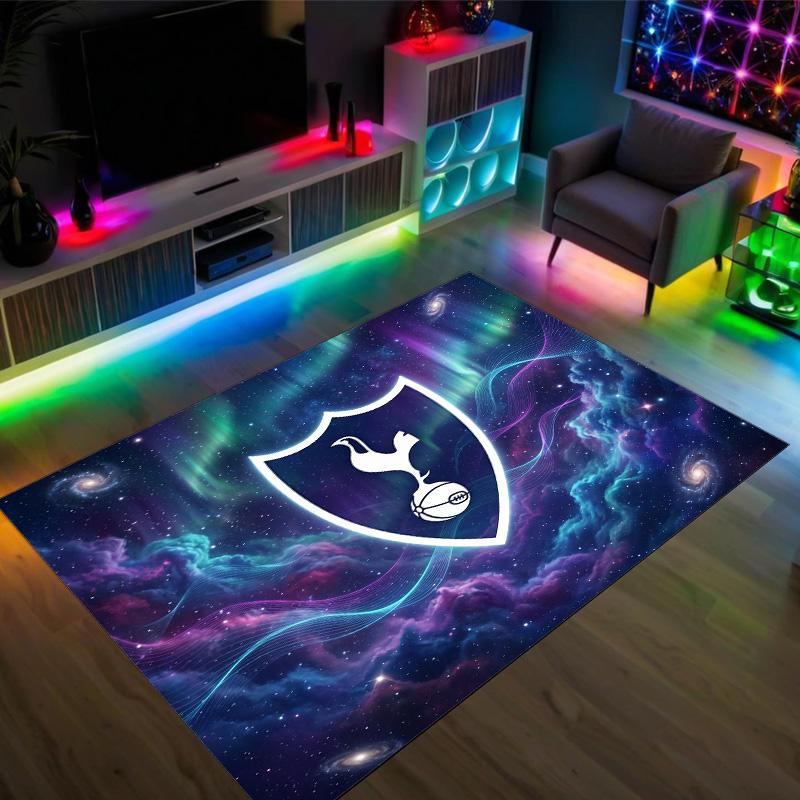 Tottenham Hotspur Design Crystal Velvet Carpet Cozy Non?Slip Printed Rug For Bedroom Living Room Entrance