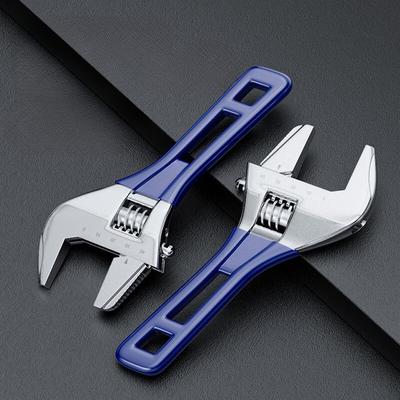 Short Handle Wrench Big Opening Ratchet Wheel Adjustable Bathroom Wrench for Maintaining Bathroom Piping Facilitie Screw Nut