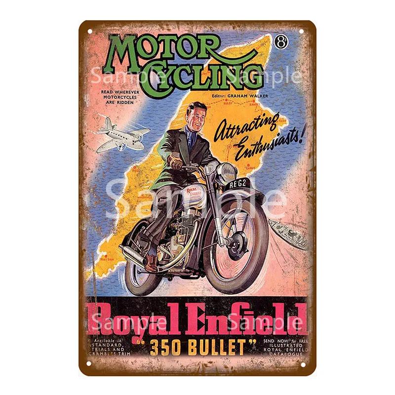 Vintage Race Motorcycle Poster Triumph Metal Tin Plaque Retro Signs For Pub Bar Garage Home Wall Decor 20x30cm YL143