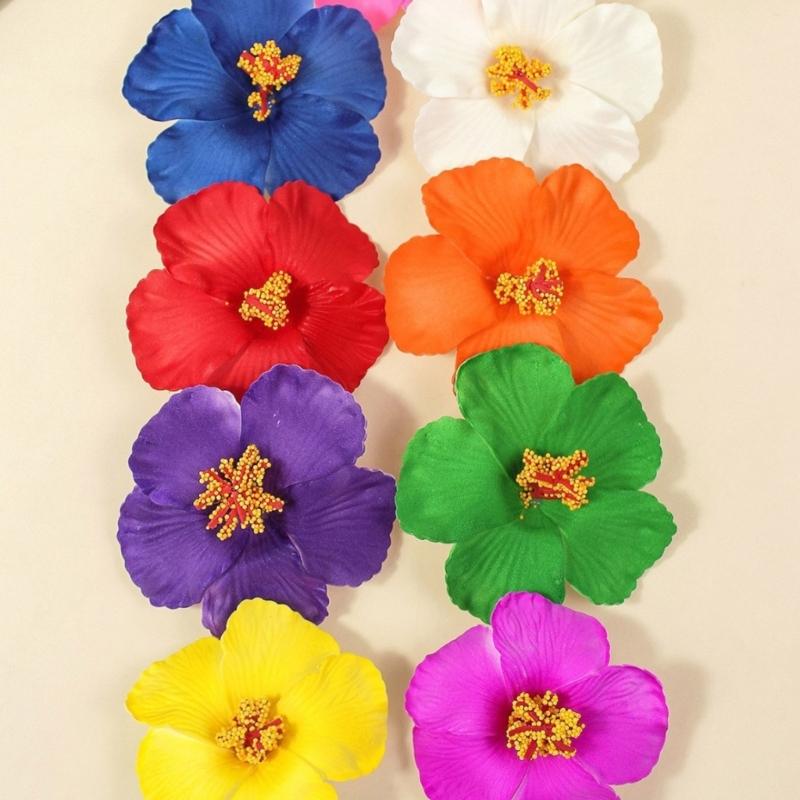5 Pieces Tropical Flower Hair Clip for Women Girls Lightweight Comfortable Hair Ornament Secure Grip Cloth Fabric