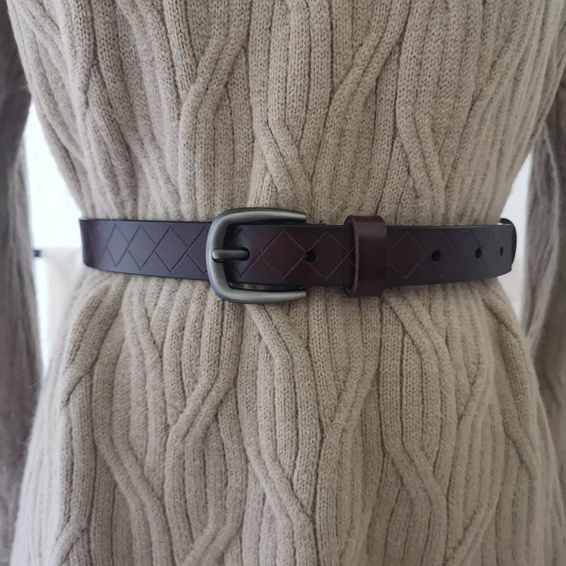 Simple Waist Belt With Lingge Design And Alloy Buckle For Casual And Attire Work