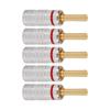 5Pcs J.10054 Serrated Banana Plug 4mm Solderless 24K Gold Plated Speaker Wire Banana Plugs for Speaker Wire Siding Home
